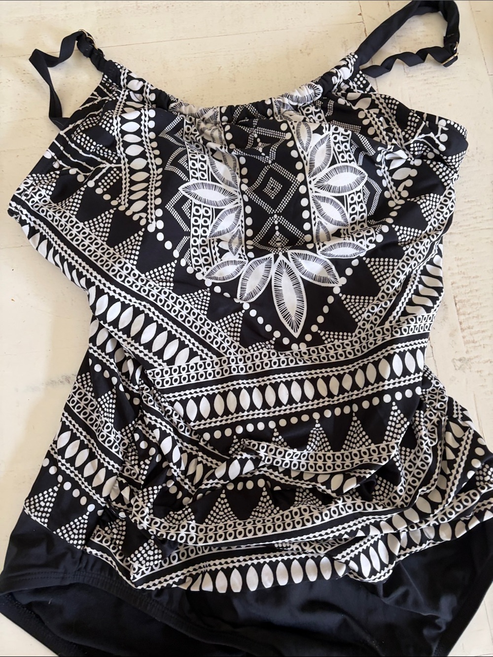 Jantzen Black & White Printed One-Piece Swimsuit